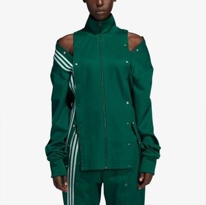 adidas Green Track Jacket with White Stripes